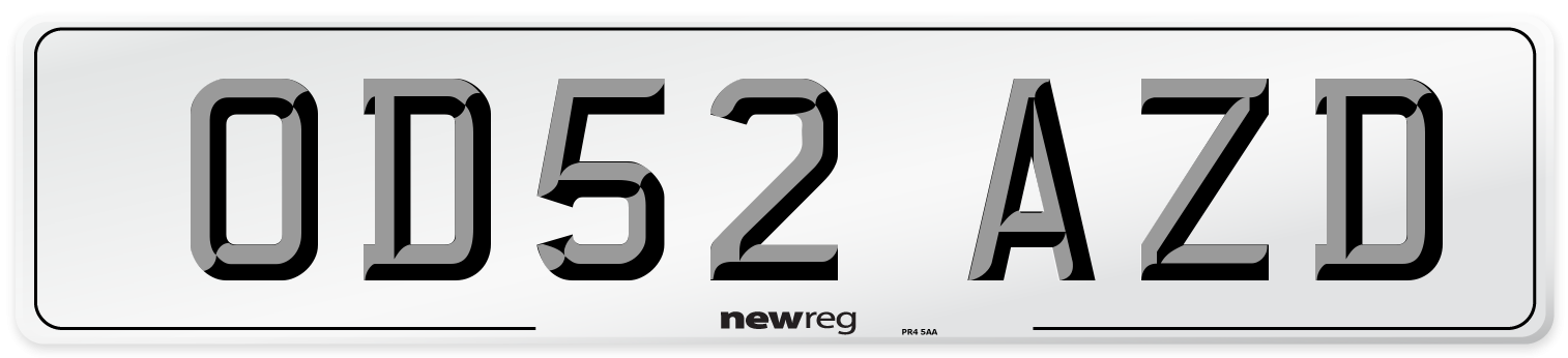 OD52 AZD Number Plate from New Reg